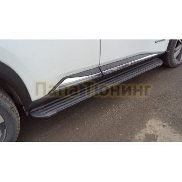 Пороги алюминиевые "Slim Line Black" 1720 мм ТСС для Nissan X-Trail (T33) 2024- Пороги алюминиевые "Slim Line Black" 1720 мм ТСС для Nissan X-Trail (T33) 2024-