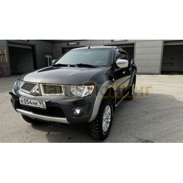 Пороги алюминиевые Rival Premium для Mitsubishi L200/Fiat Fullback 2006-