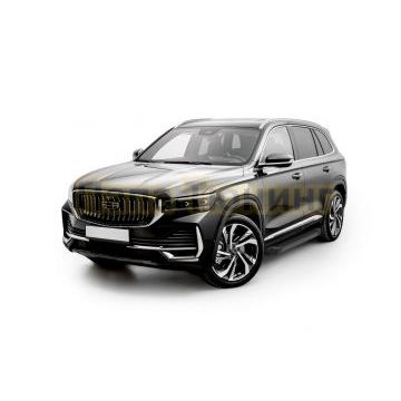 Порог-площадка "Black Start" F180ALB + комплект крепежа, RIVAL, Geely Monjaro, 2023-