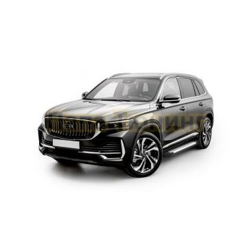 Порог-площадка "Bmw-Style V2" D180AL + комплект крепежа, RIVAL, Geely Monjaro, 2023-