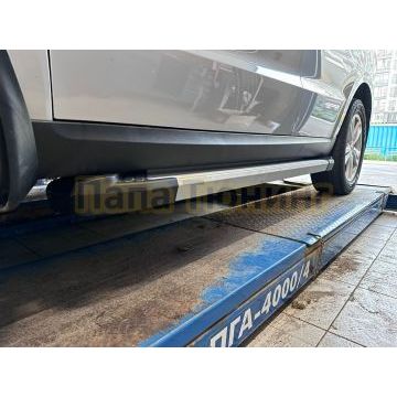 Пороги алюминиевые Rival Start для Hyundai Santa Fe 2006-2012