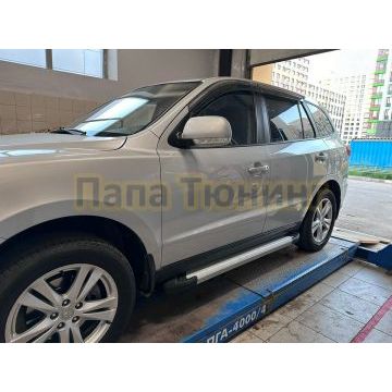 Пороги алюминиевые Rival Start для Hyundai Santa Fe 2006-2012
