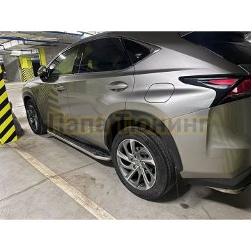 Пороги алюминиевые Rival Premium для Lexus NX-200/200t/300h 2014-2017