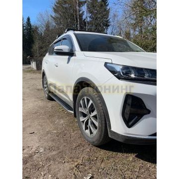 Пороги алюминиевые Rival Premium для Chery Tiggo 7/7 Pro/8 2019-/Exeed LX 2022-/Chery Tiggo 8 Pro 2021-/Chery Tiggo 8 Pro Max 2022-/Chery Tiggo 7 Pro Max 2022-/XCITE X-Cross 7 2024-
