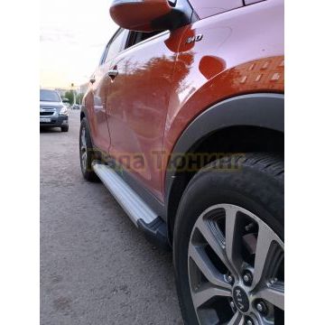 Пороги алюминиевые Rival Start для Hyundai ix35/Kia Sportage 2010-2015