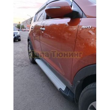 Пороги алюминиевые Rival Start для Hyundai ix35/Kia Sportage 2010-2015