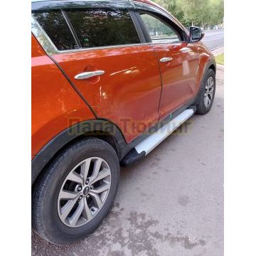 Пороги алюминиевые Rival Start для Hyundai ix35/Kia Sportage 2010-2015
