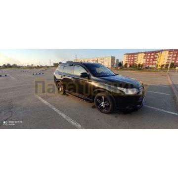 Пороги алюминиевые Rival Black-Premium для Mitsubishi ASX/Outlander/Peugeot 4007/4008/Citroen C 2006-