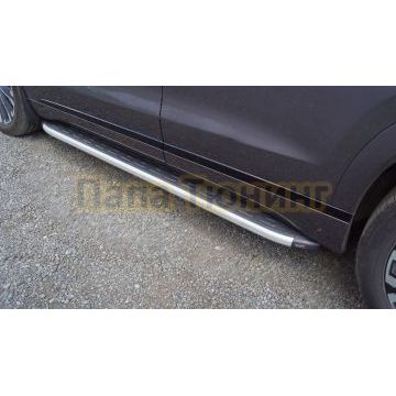 Пороги алюминиевые с пластиковой накладкой 1820 мм ТСС для Chery Tiggo 9 2024-