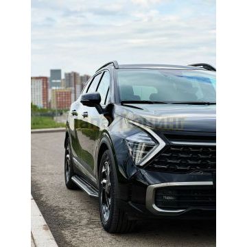 Пороги Rival Black-Premium для Hyundai Tucson 2021-/Kia Sportage V 2022-/Hyundai Santa Fe 2021-/ Kia Sorento 2020-
