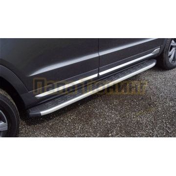 Пороги алюминиевые с пластиковой накладкой 1820 мм ТСС для Changan CS95 2024-