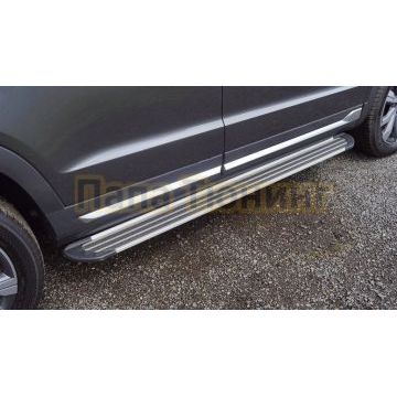 Пороги алюминиевые "Slim Line Silver" 1820 мм ТСС для Changan CS95 2024-