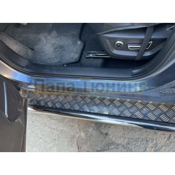 Пороги с накладным листом Папа Тюнинг d53 для Chery Tiggo 4 2024-