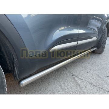 Защита штатного порога труба Папа Тюнинг d53 для Chery Tiggo 4 2024-