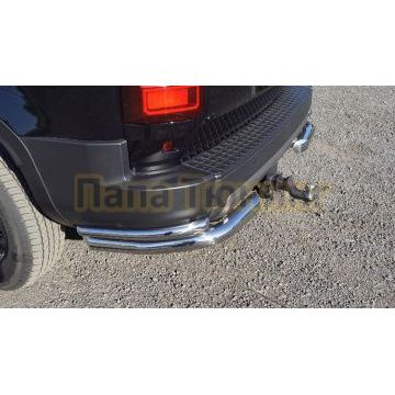 Защита задняя (уголки двойные) d76,1/42,4 мм ТСС для Toyota Land Cruiser 250 Prado 2024-