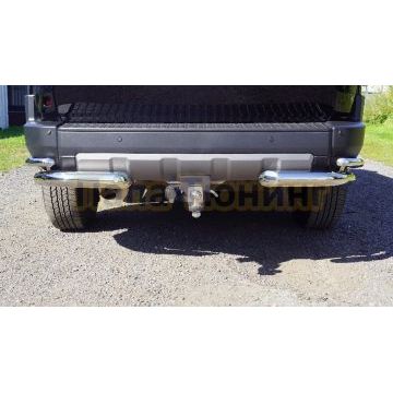 Защита задняя (уголки двойные) d76,1/42,4 мм ТСС для Toyota Land Cruiser 250 Prado 2024-