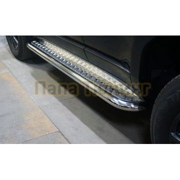 Пороги с площадкой d60,3 мм ТСС для Toyota Land Cruiser 250 Prado 2024- Пороги с площадкой d60,3 мм ТСС для Toyota Land Cruiser 250 Prado 2024-