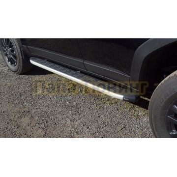 Пороги алюминиевые с пластиковой накладкой 1720 мм ТСС для Toyota Land Cruiser 250 Prado 2024- Пороги алюминиевые с пластиковой накладкой 1720 мм ТСС для Toyota Land Cruiser 250 Prado 2024-