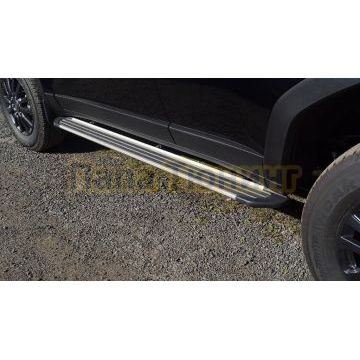 Пороги алюминиевые "Slim Line Silver" 1720 мм ТСС для Toyota Land Cruiser 250 Prado 2024- Пороги алюминиевые "Slim Line Silver" 1720 мм ТСС для Toyota Land Cruiser 250 Prado 2024-