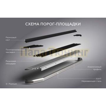 Порог-площадка "Premium" для Jetour X70 Plus 2023-/Soueast S07 2024-