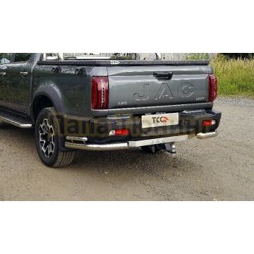Защита задняя (уголки двойные) d76,1/42,4 мм ТСС для JAC T9 2023-