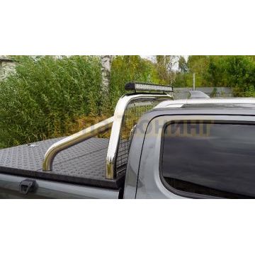 Защита кузова и заднего стекла (для крышки) d76,1 мм со светодиодной фарой ТСС для JAC T9 2023-