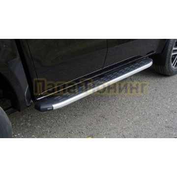 Пороги алюминиевые с пластиковой накладкой 1920 мм ТСС для JAC T9 2023- Пороги алюминиевые с пластиковой накладкой 1920 мм ТСС для JAC T9 2023-