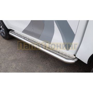 Пороги с площадкой d60,3 мм ТСС для JAC T9 2023- Пороги с площадкой d60,3 мм ТСС для JAC T9 2023-