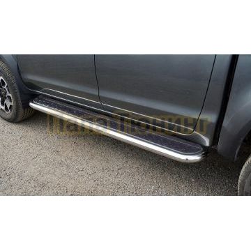 Пороги с площадкой (Black) d60,3 мм ТСС для JAC T9 2023-