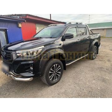 Пороги алюминиевые Rival Premium для Toyota Hilux 2015-