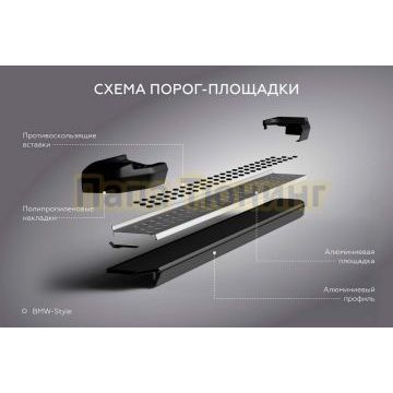 Пороги "Bmw-Style V2" для Changan CS55 Plus 2021-/UNI-S 2024-