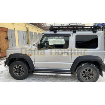Пороги с площадкой (нерж. лист) 60,3 мм ТСС для Suzuki Jimny 2019-