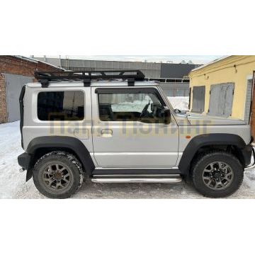 Пороги с площадкой (нерж. лист) 60,3 мм ТСС для Suzuki Jimny 2019-