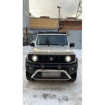 Защита передняя (кенгурин с фарами) 60,3/75 мм ТСС для Suzuki Jimny 2019-