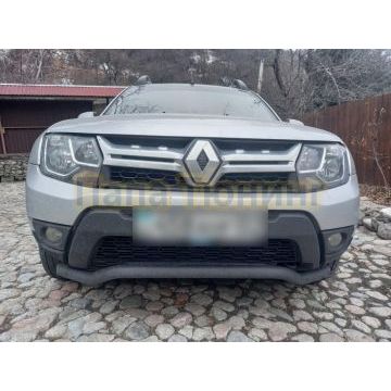 Защита передняя чёрная сталь волна 57 мм Slitkoff для Renault Duster 2011-2015