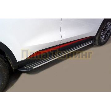 Пороги алюминиевые "Slim Line Silver" 1720 мм ТСС для Changan CS75 plus 2023- Пороги алюминиевые "Slim Line Silver" 1720 мм ТСС для Changan CS75 plus 2023-