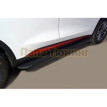 Пороги алюминиевые "Slim Line Black" 1720 мм ТСС для Changan CS75 plus 2023- Пороги алюминиевые "Slim Line Black" 1720 мм ТСС для Changan CS75 plus 2023-