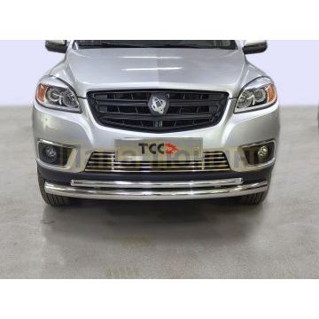 Защита передняя нижняя (двойная) d76,1/42,4 мм ТСС для Sollers ST6 2023- Защита передняя нижняя (двойная) d76,1/42,4 мм ТСС для Sollers ST6 2023-