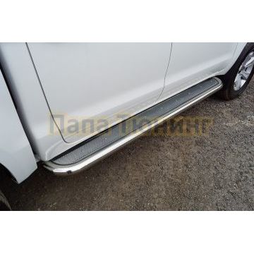 Пороги с площадкой (нерж. лист) d60,3 мм ТСС для Sollers ST6 2023- Пороги с площадкой (нерж. лист) d60,3 мм ТСС для Sollers ST6 2023-