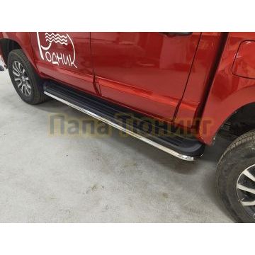 Защита порогов d42,4 мм ТСС для Foton Tunland G7 2024- Защита порогов d42,4 мм ТСС для Foton Tunland G7 2024-