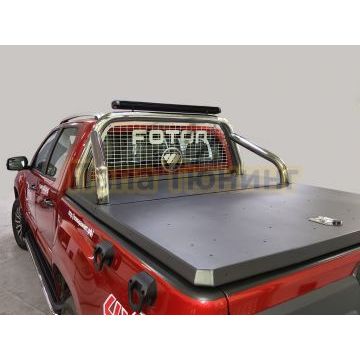 Защита кузова и заднего стекла (для крышки) d76,1 мм со светодиодной фарой ТСС для Foton Tunland G7 2024-