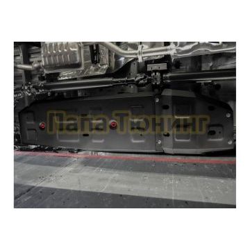 Защита топливного бака + комплект крепежа АвтоБРОНЯ сталь 2 мм для Jac T6 V-2.0 2018- бензин