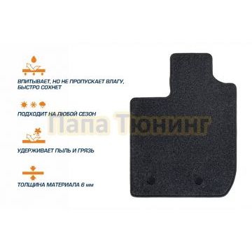 Текстильные коврики салона AutoFlex Business для Jetour X90 Plus 5 мест 2021- цвет графит