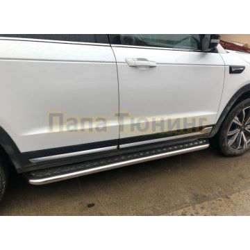 Пороги с накладным листом Папа Тюнинг d53 для CHANGAN CS95 2023-