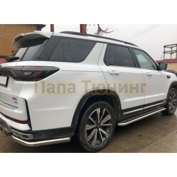 Пороги с накладным листом Папа Тюнинг d53 для CHANGAN CS95 2023-