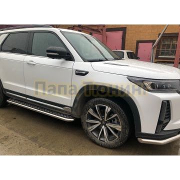 Пороги с накладным листом Папа Тюнинг d53 для CHANGAN CS95 2023-