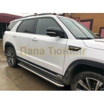 Пороги с накладным листом Папа Тюнинг d53 для CHANGAN CS95 2023-
