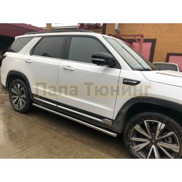 Защита штатного порога труба Папа Тюнинг d53 для CHANGAN CS95 2023-