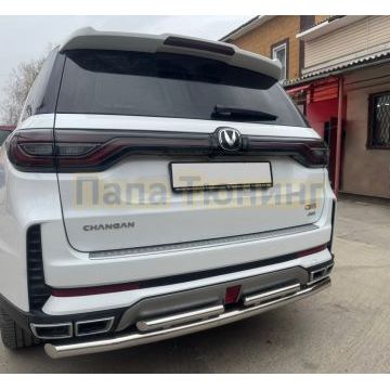 Защита заднего бампера двойная Папа Тюнинг d60/42 для CHANGAN CS95 2023-