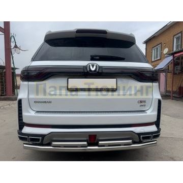 Защита заднего бампера двойная Папа Тюнинг d60/42 для CHANGAN CS95 2023-